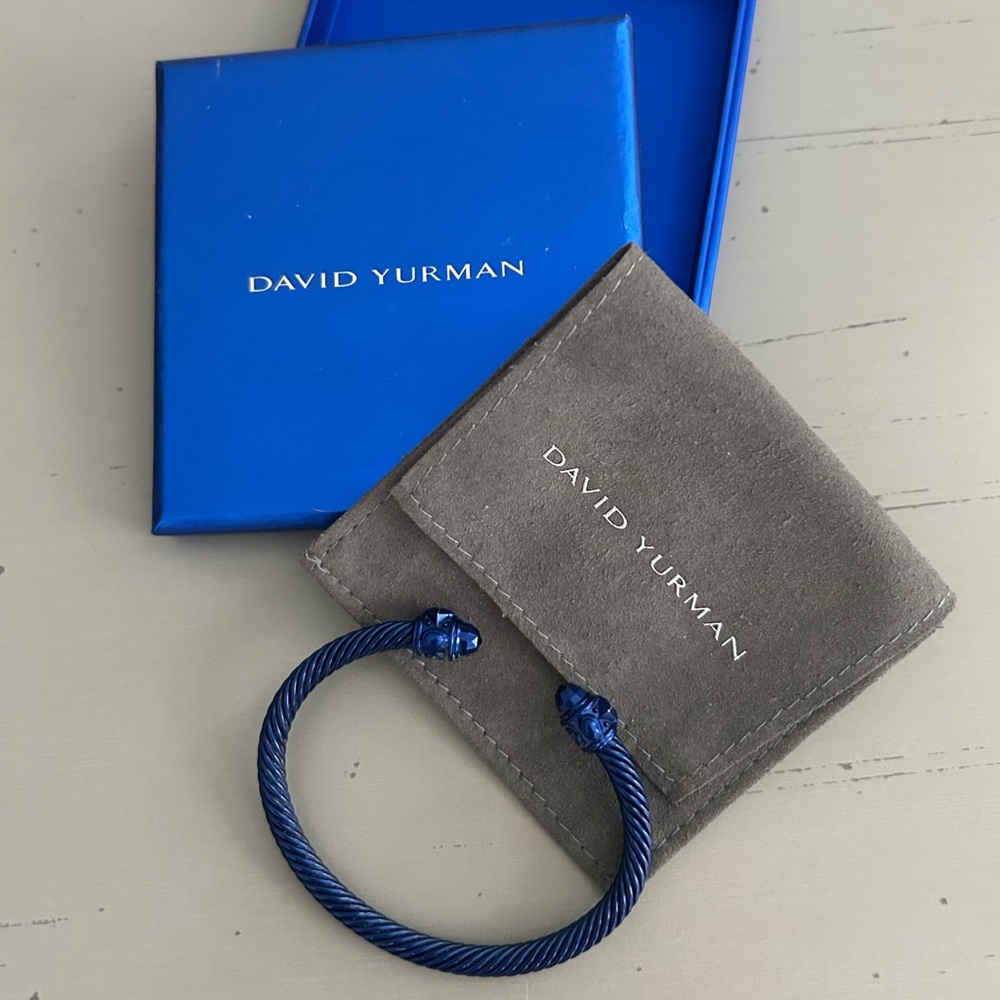 David Yurman Blue Twisted Cuff Bracelet